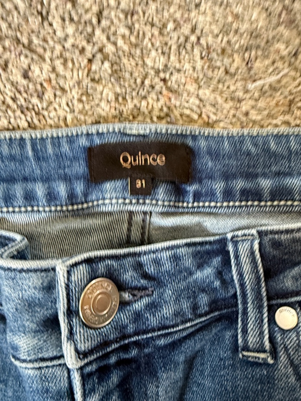 Quince stretch mid rise slim straight jeans - Picture 2 of 4